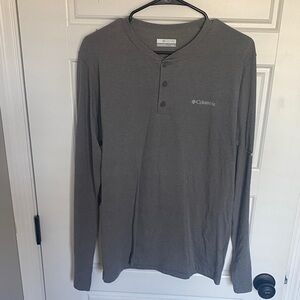 Columbia Men's Long Sleeve Henley - Charcoal